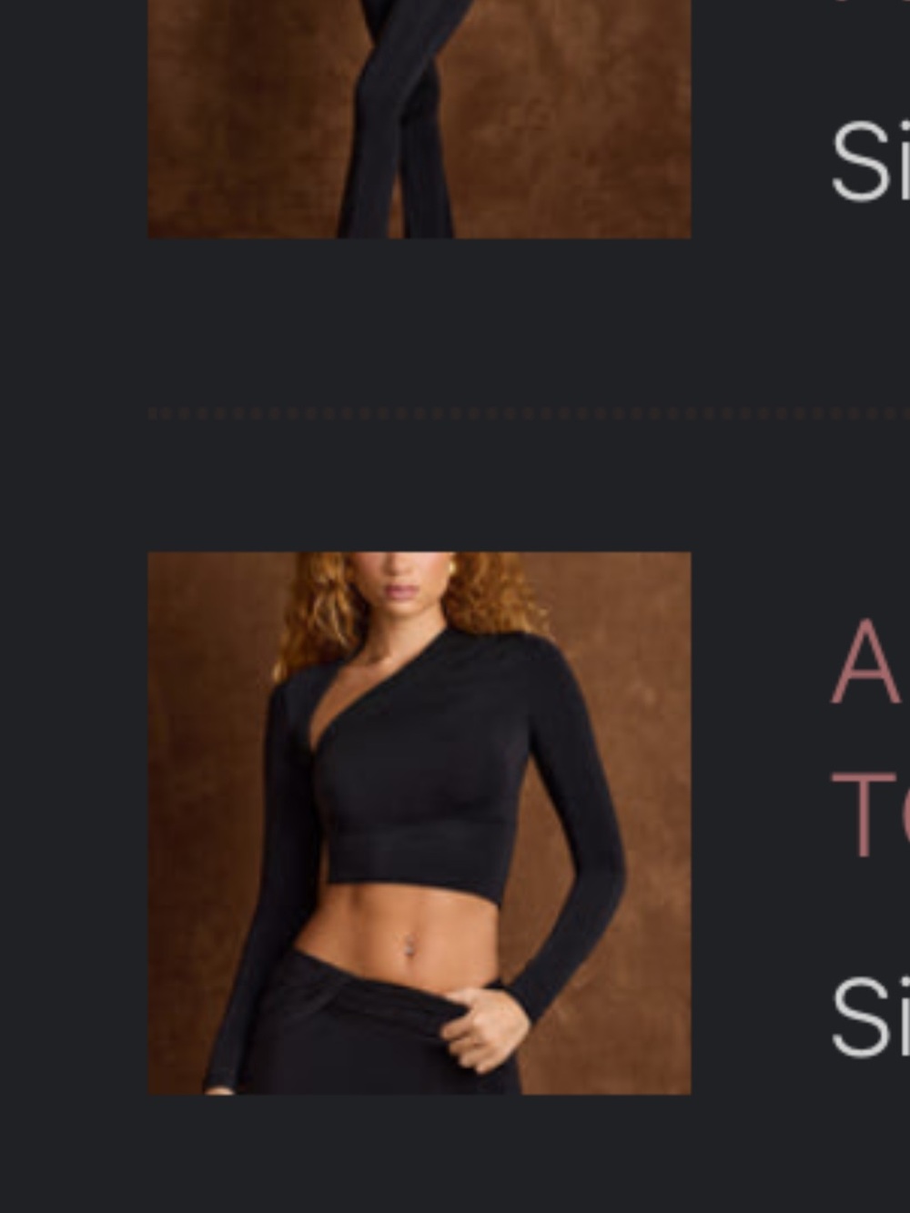 Oh Polly Black One-Shoulder Long-Sleeve Crop Top